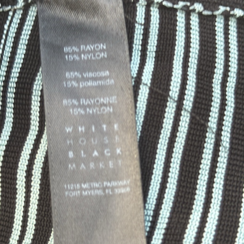 White House Black Market blue and black striped knit tank, size small - Picture 6 of 7